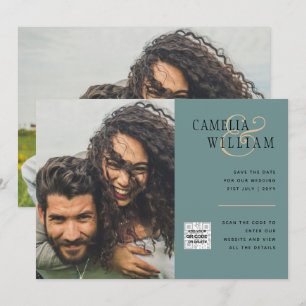 Invitación a matrimonio de fotografía de vidrio ma