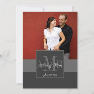 Invitación a matrimonio de fotografía en monograma