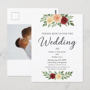 Invitación a matrimonio de fotografía simple super