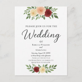 Invitación a matrimonio de fotografía simple super