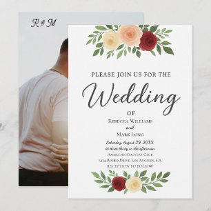 Invitación a matrimonio de fotografía simple super
