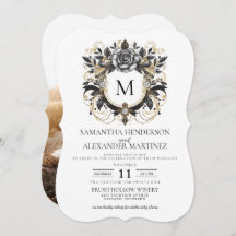 Invitación a matrimonio de fotos de glam floral vi
