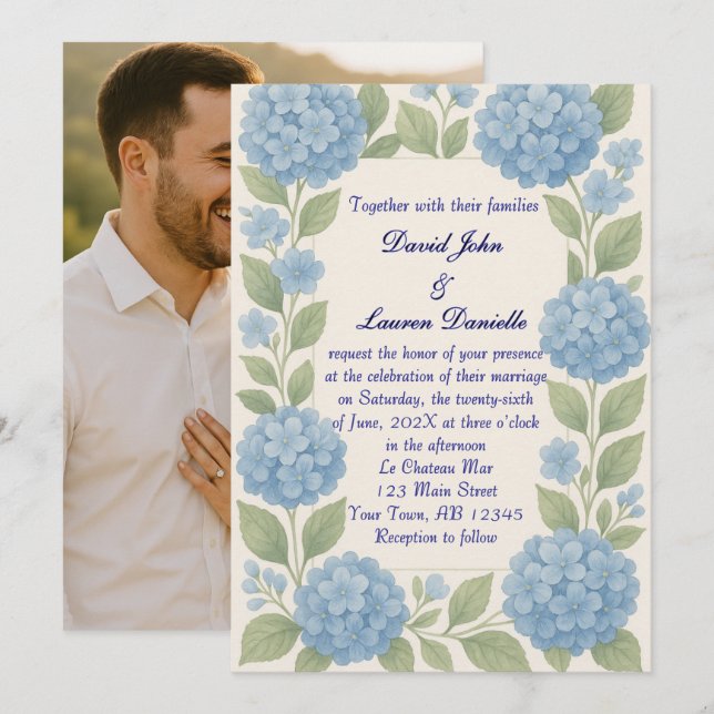 Invitación a matrimonio de fotos de hipoglucemia a (Anverso / Reverso)