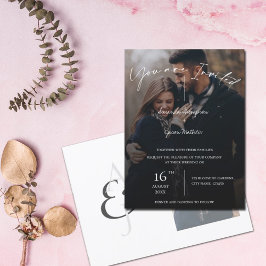 Invitación a matrimonio de fotos de monograma de s