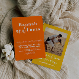 Invitación a matrimonio de fotos Naranja en negrit