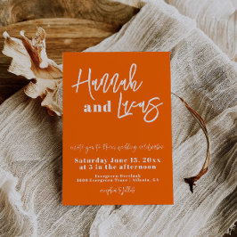 Invitación a matrimonio de fotos Naranja en negrit
