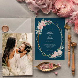 Invitación a matrimonio de fotos simple de la Mari