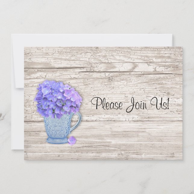 Invitación a matrimonio de Hydrangea Country (Anverso)