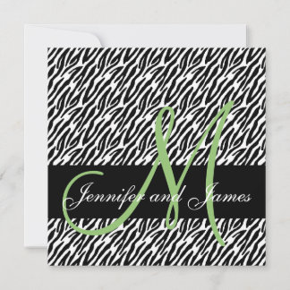 Invitación a matrimonio de impresión en cebra con