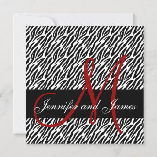 Invitación a matrimonio de impresión en cebra de m