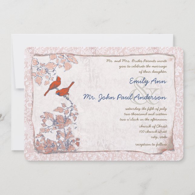 Invitación a matrimonio de la boda de Damasco de a (Anverso)