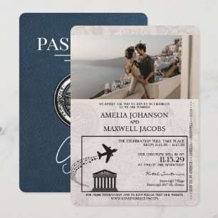 Invitación a matrimonio de la Marina Blue Greece