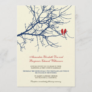 Invitación a matrimonio de la rama de Aves amorosa