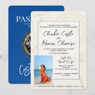 Invitación a matrimonio de la Royal Blue Costa Ric