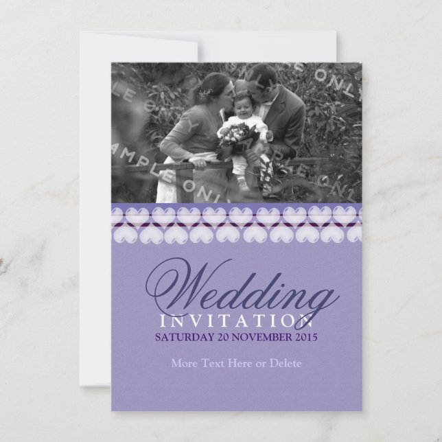 Invitación a matrimonio de la unión familiar Lilac (Anverso)