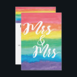 Invitación a matrimonio de lesbianas Rainbow<br><div class="desc">Invitación a la boda lésbica con arcoiris - Presentando una elegante invitación a la boda lesbiana con arcoiris en color agua. Ya en este siglo hemos visto momentos cruciales y muchos cambios que algunos pensaron que nunca veríamos. Las leyes de matrimonio LGBT se están difundiendo por todo el mundo. Nuestra...</div>