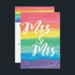 Invitación a matrimonio de lesbianas Rainbow<br><div class="desc">Invitación a la boda lésbica con arcoiris - Presentando una elegante invitación a la boda lesbiana con arcoiris en color agua. Ya en este siglo hemos visto momentos cruciales y muchos cambios que algunos pensaron que nunca veríamos. Las leyes de matrimonio LGBT se están difundiendo por todo el mundo. Nuestra...</div>