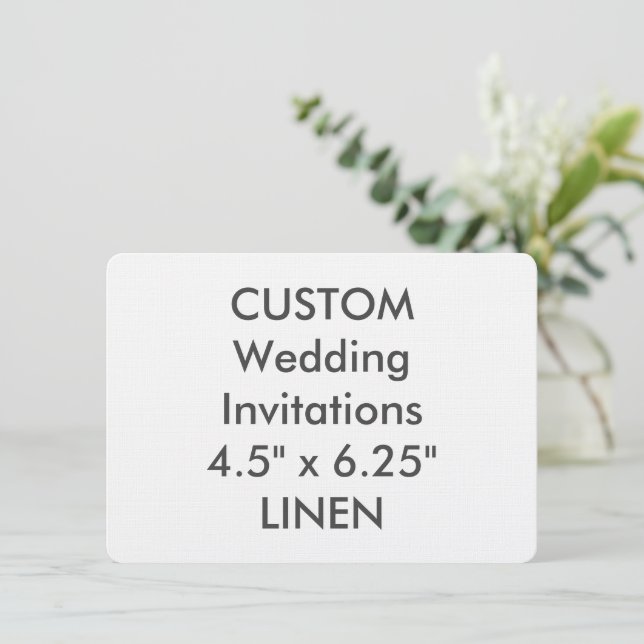 Invitación a matrimonio de LINEN 6.25" x 4.5" (Anverso de pie)