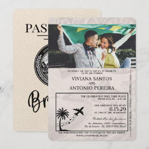 Invitación a matrimonio de marfil-Brasil