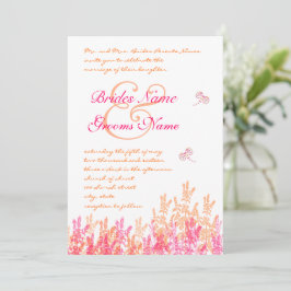 Invitación a matrimonio de mariposas de flores de