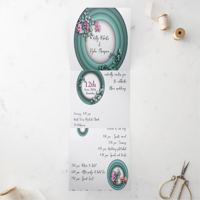 Invitación a matrimonio de matrimonio de doble cas (Interior)