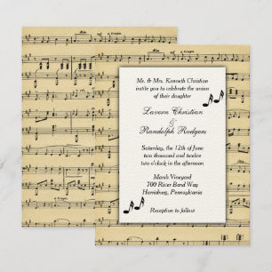 Invitación a matrimonio de música de hojas