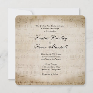 Invitación a matrimonio de música de hojas