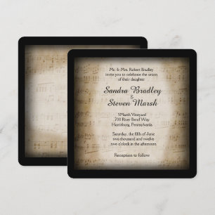 Invitación a matrimonio de música de hojas