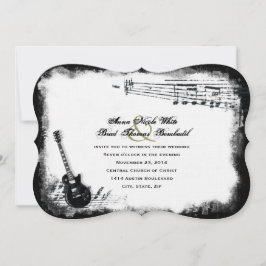 Invitación a matrimonio de música tosca de guitarr