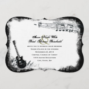 Invitación a matrimonio de música tosca de guitarr
