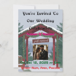 Invitación a matrimonio de Navidades personalizado