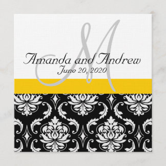 Invitación a matrimonio de nombres de damasco negr