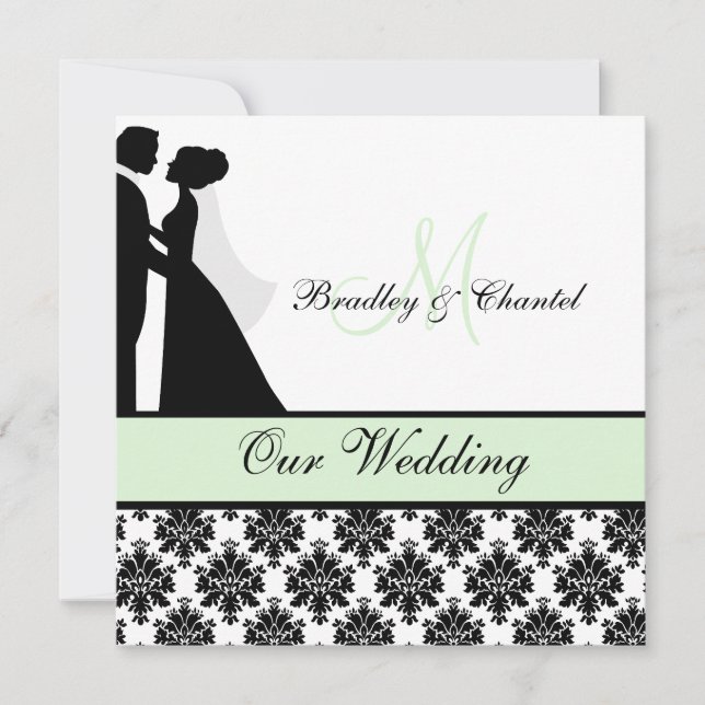 Invitación a matrimonio de pareja Boda verde de la (Anverso)