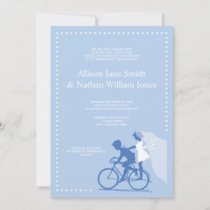 Invitación a matrimonio de pareja de bicicletas az