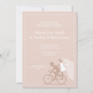 Invitación a matrimonio de pareja de bicicletas de