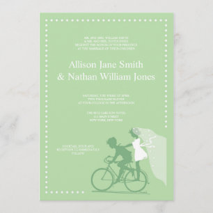 Invitación a matrimonio de pareja de bicicletas ve