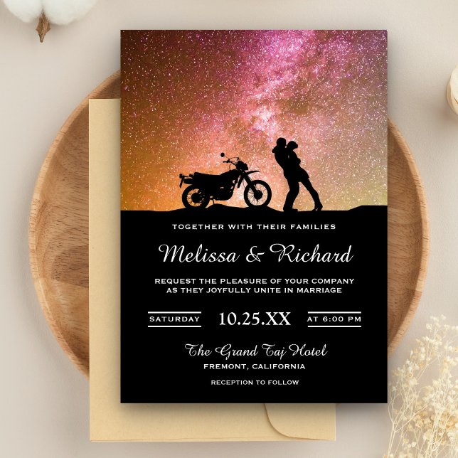 Invitación a matrimonio de pareja de galaxias romá (Subido por el creador)