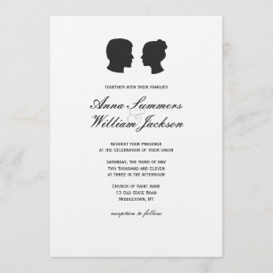 Invitación a matrimonio de pareja de silueta - Per