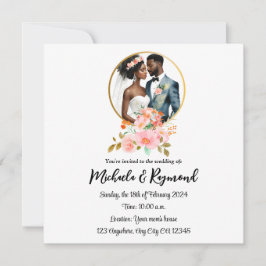 Invitación a matrimonio de parejas de novias afroa