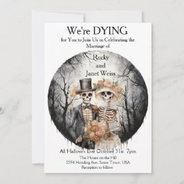 Invitación a matrimonio de parejas esqueléticas