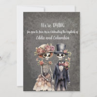 Invitación a matrimonio de parejas esqueléticas