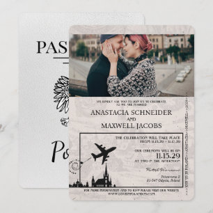 Invitación a matrimonio de pasaporte de Polonia bl