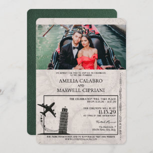 Invitación a matrimonio de pasaporte verde de Ital