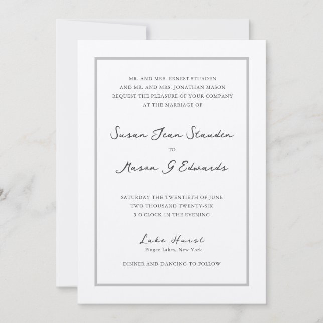 Invitación a matrimonio de Personalizado de guione (Anverso)