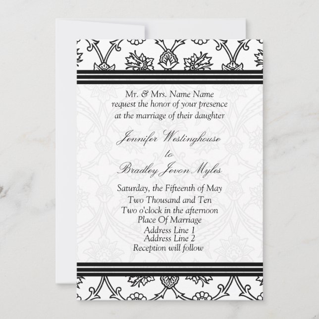 Invitación a matrimonio de plantilla (Anverso)