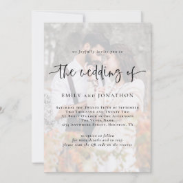 Invitación a matrimonio de QR para superposición d