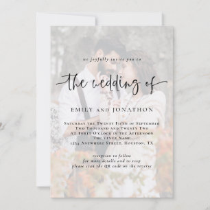 Invitación a matrimonio de QR para superposición d