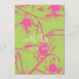 Invitación a matrimonio de rama florida rosa