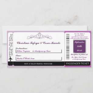 Invitación a matrimonio de tarjeta Royal Purple Cr