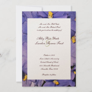 Invitación a matrimonio de violetas africanas